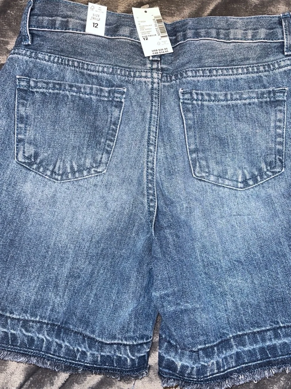 The Children's Place Blue Denim Frayed Hem Shorts